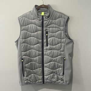 Brax Vest Men's 50R Gray Vito Brx Lab‎ Outdoor Quilted Puffer Preppy